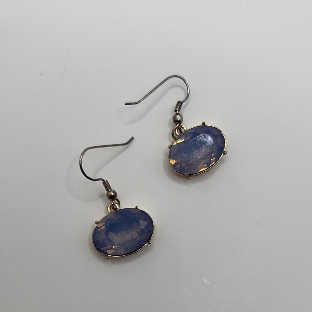 Elegant Blue and Gold Drop Earrings